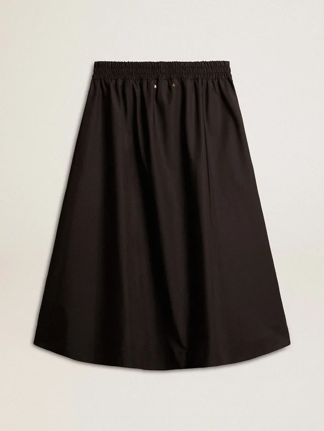 Utställd kjol i svart teknisk nylon