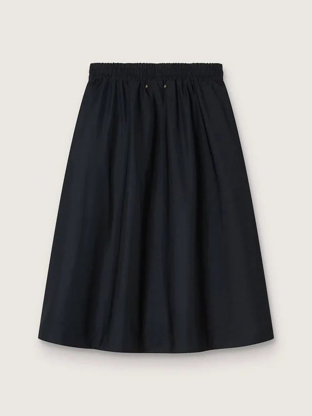 Utställd kjol i svart teknisk nylon
