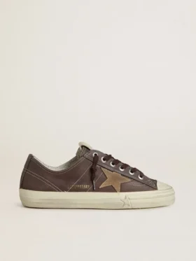 V-Star för dam i brunt nubuck med tobaksfärgad stjärna i mocka