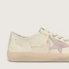 V-Star i beige nappaläder med stjärna i gammelrosa mocka