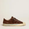 V-Star LTD-sneakers för herr i mörkbrunt mocka med ton-i-ton-stjärna