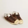 V-Star LTD-sneakers för herr i mörkbrunt mocka med ton-i-ton-stjärna