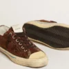 V-Star LTD-sneakers för herr i mörkbrunt mocka med ton-i-ton-stjärna
