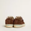 V-Star LTD-sneakers för herr i mörkbrunt mocka med ton-i-ton-stjärna