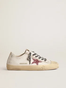 V-Star med rosa glitterstjärna och hälflik i metallicläder