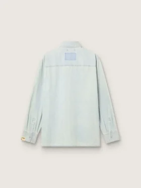 Över skjorta för herr i ljusblå denim
