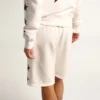 Vintagevita bermudashorts för herr med kontrasterande svarta stjärnor