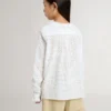 Vit bomullsskjorta med broderie anglaise för flickor