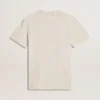 Vit dam-T-shirt med blommönster