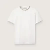 Vit dam-T-shirt med cabochon-kristaller