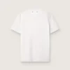 Vit dam-T-shirt med cabochon-kristaller