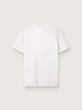 Vit dam-T-shirt med cabochon-kristaller