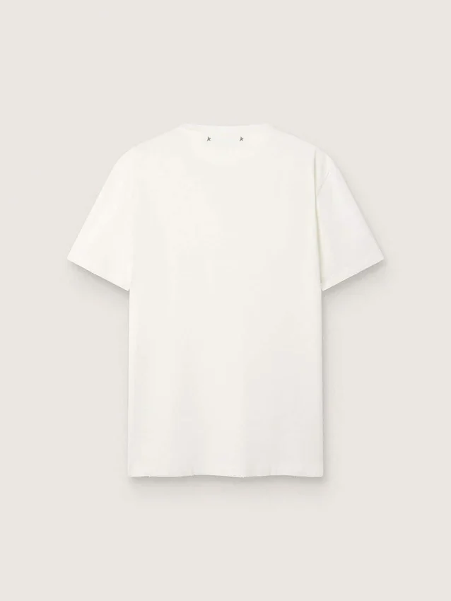 Vit herr-T-shirt med sliten yta
