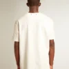 Vit herr-T-shirt med sliten yta
