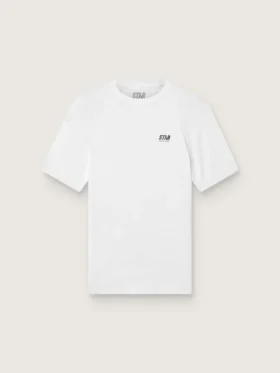 Vit sport-T-shirt i slim fit för herr
