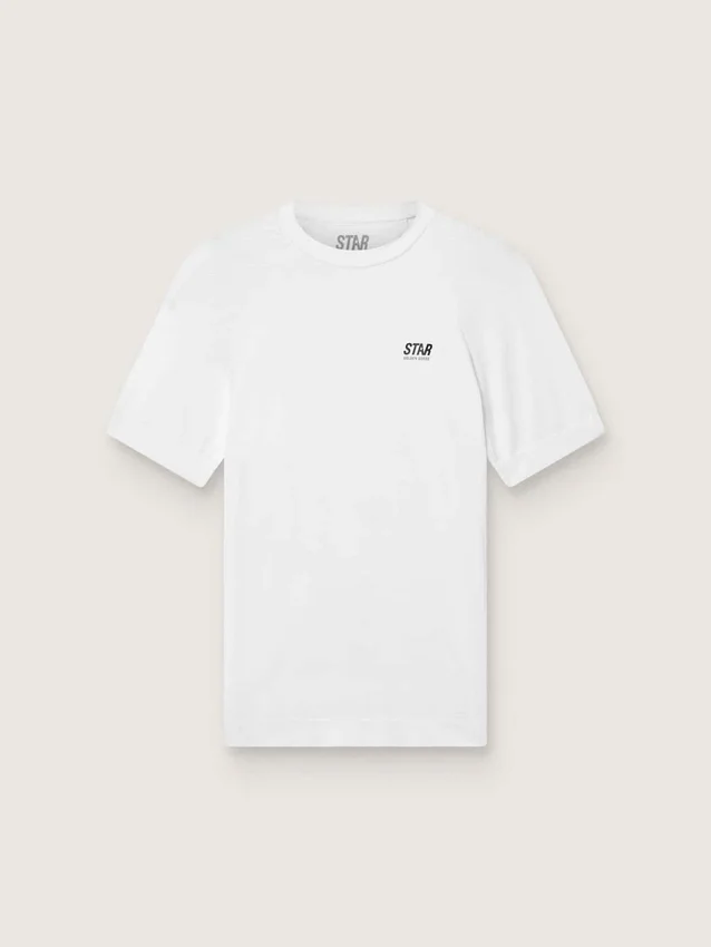 Vit sport-T-shirt i slim fit för herr