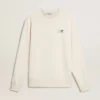 Vit sweatshirt för herr med tryck på ryggen