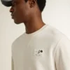 Vit sweatshirt för herr med tryck på ryggen
