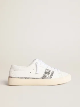 Yatay Model 1B – hållbara sneakers med vit biobaserad ovandel och silverglitter av återvunnet material Y