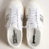 Yatay Model 1B – hållbara sneakers med vit biobaserad ovandel och silverglitter av återvunnet material Y