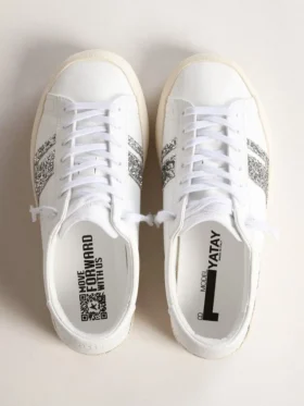 Yatay Model 1B – hållbara sneakers med vit biobaserad ovandel och silverglitter av återvunnet material Y