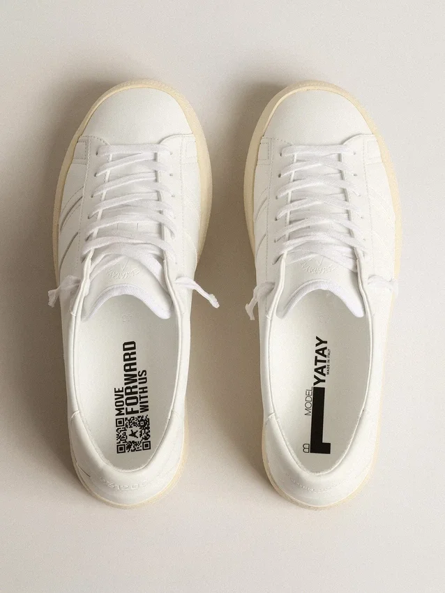 Yatay Model 1B – hållbara sneakers med vit biobaserad ovandel och vit Y
