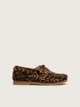 Young Cruise-loafers i ponnyskinn med leopardmönster