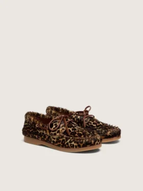 Young Cruise-loafers i ponnyskinn med leopardmönster