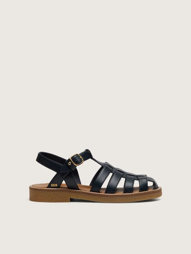 Young Maxime-sandaler i marinblått läder