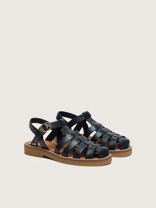 Young Maxime-sandaler i marinblått läder